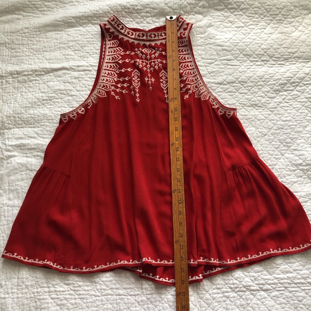 THML Ruby Tank Embroidered Keyhole M Red - Picture 13 of 15